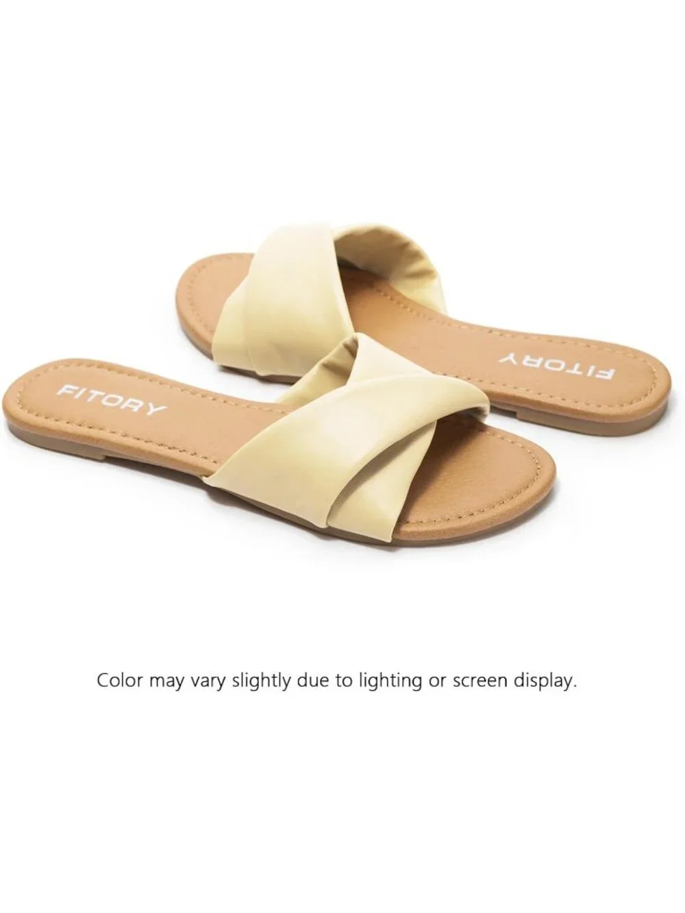 Women's Camel Flat Sandals Fashion Slides With Soft Leather Slippers Casual